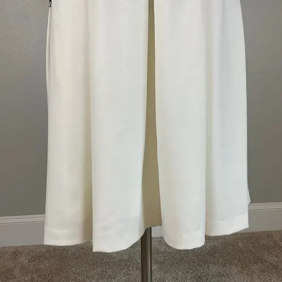 Calvin Klein Lace and Crepe Fit and Flare Cocktail Dress White and Black Size 6 - Picture 8 of 11